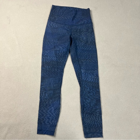 lululemon athletica Pants - Lululemon Wunder Under 7/8 Tight Luxtreme 25" Linear Flux Battleship Multi sz 4